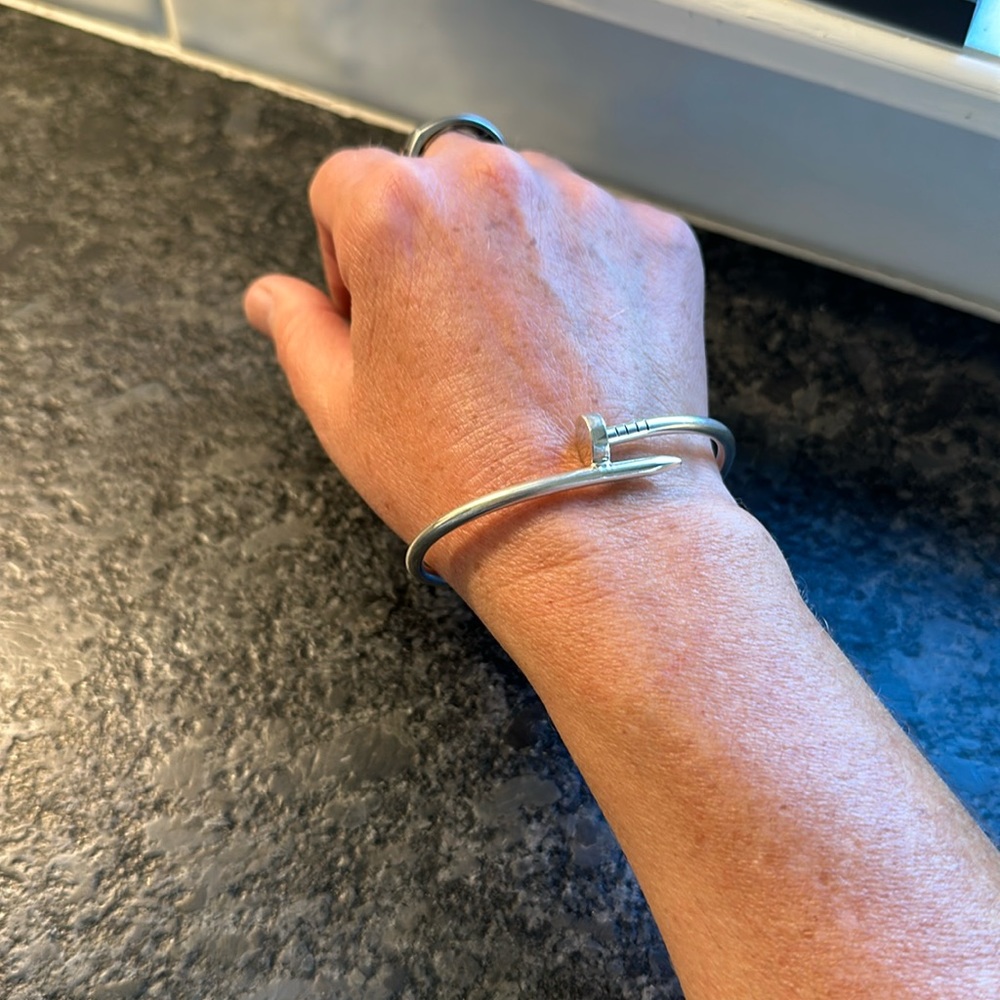 Sterling Silver Nail Bracelet